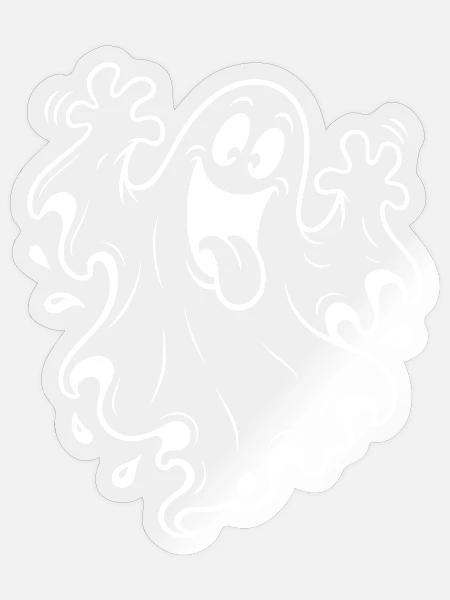 Halloween Geist - Sticker Größe S (10 x 10 cm) - Transparent glänzend