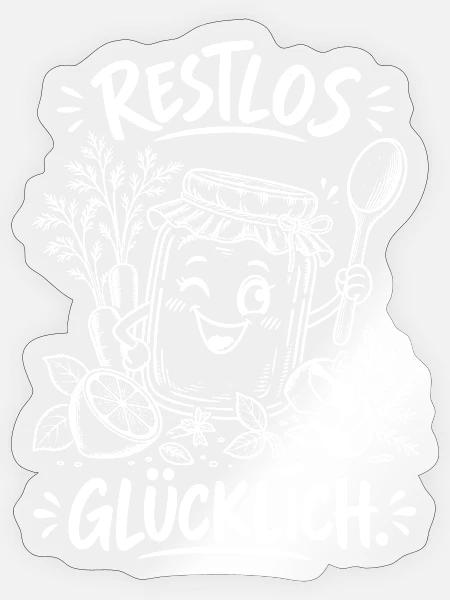 Restlos Glücklich – Jam Jar Freude - Sticker Größe S (10 x 10 cm) - Transparent glänzend