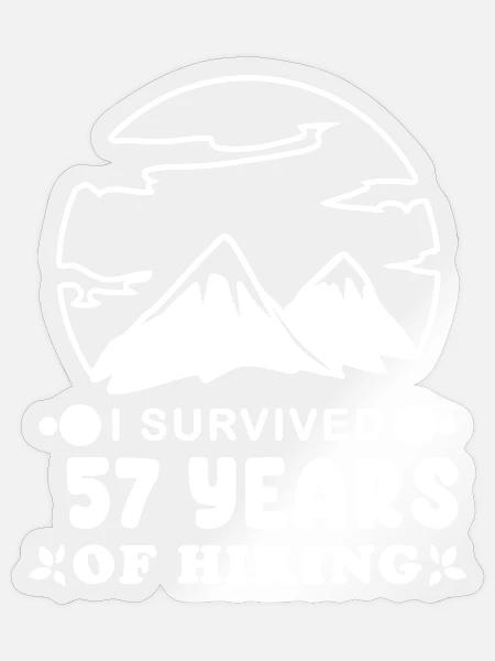 57 Jahre - Berg Wandern Bergsteigen - Sticker Größe S (10 x 10 cm) - Transparent glänzend