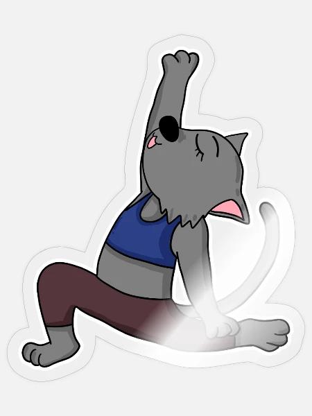 Katze Yoga - Sticker Größe S (10 x 10 cm) - Transparent glänzend