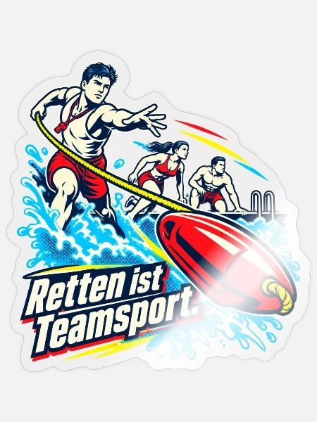 Rettungsschwimmer Wasserrettung Lifeguard Team - Sticker Größe S (10 x 10 cm) - Transparent glänzend