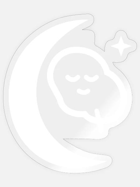 Mondbeschienener Schlafmond-Symbol - Sticker Größe S (10 x 10 cm) - Transparent glänzend