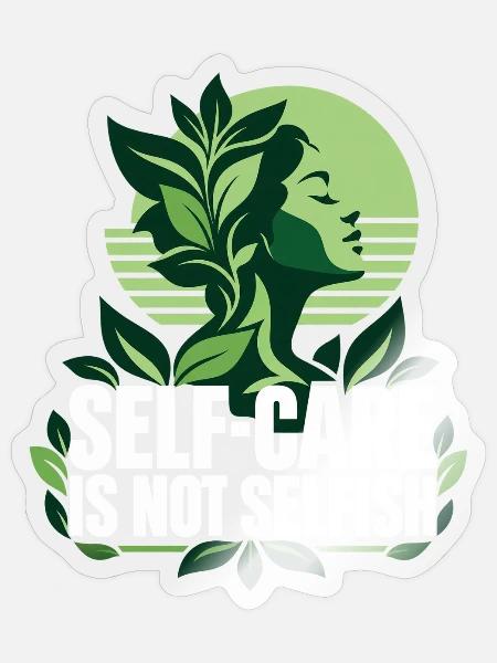 Mentale Gesundheit Bewusstsein Selbstfürsorge - Sticker Größe S (10 x 10 cm) - Transparent glänzend