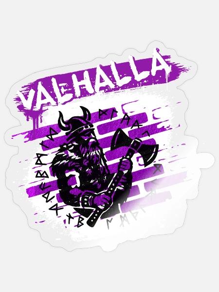 Valhalla Street Art Viking - Sticker Größe S (10 x 10 cm) - Transparent glänzend