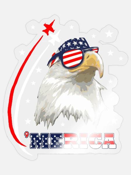 Merica Eagle - Sticker Größe S (10 x 10 cm) - Transparent glänzend