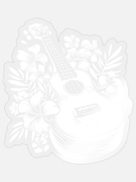 Cartoon Ukulele - Sticker Größe S (10 x 10 cm) - Transparent glänzend