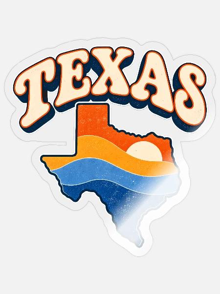 Texas Retro Sonnenuntergang - Sticker Größe S (10 x 10 cm) - Transparent glänzend