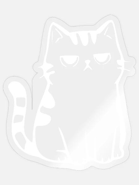 Süße BKH Katze – Minimalistisches Lineart Kawaii - Sticker Größe S (10 x 10 cm) - Transparent glänzend