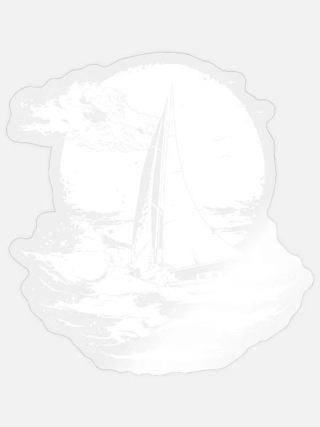 Segeln Skizze - Sticker Größe S (10 x 10 cm) - Transparent glänzend