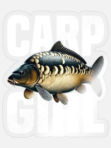 Carp Girl - Sticker Größe S (10 x 10 cm) - Transparent glänzend