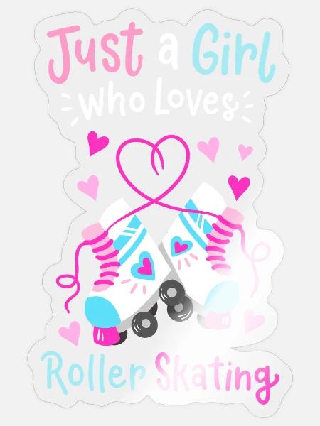 Roller Skating Spruch - Sticker Größe S (10 x 10 cm) - Transparent glänzend