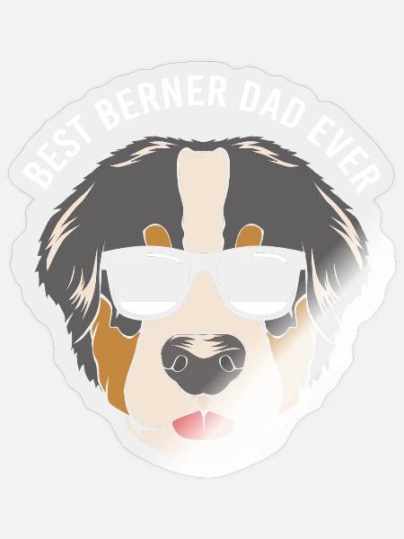 Berner Sennenhund Papa - Sticker Größe S (10 x 10 cm) - Transparent glänzend