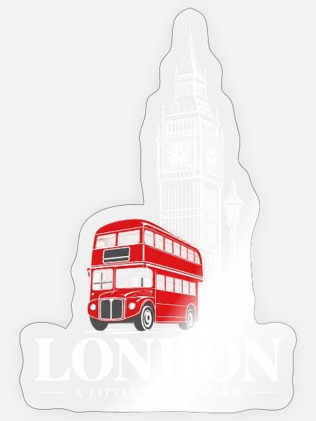 Rote Bus Big Ben London - Sticker Größe S (10 x 10 cm) - Transparent glänzend