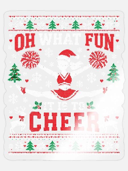 Oh What Fun Cheer Silhouette - Sticker Größe S (10 x 10 cm) - Transparent glänzend