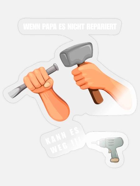Hammerkraft DIY-Werkzeuge - Sticker Größe S (10 x 10 cm) - Transparent glänzend