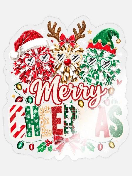 Merry Christmas: Glitzernde Elfen-Trio - Sticker Größe S (10 x 10 cm) - Transparent glänzend