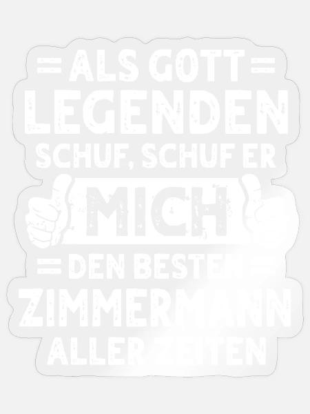 Zimmermann - Sticker Größe S (10 x 10 cm) - Transparent glänzend