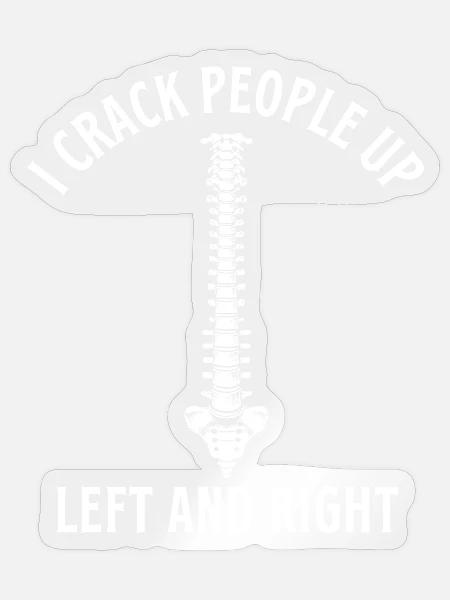 Ich bringe Leute links und rechts zum Lachen – Chiro Life Wortspiel - Sticker Größe S (10 x 10 cm) - Transparent glänzend