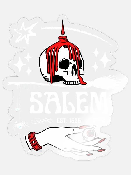 Salem Witchcraft Gothic Art - Sticker Größe S (10 x 10 cm) - Transparent glänzend