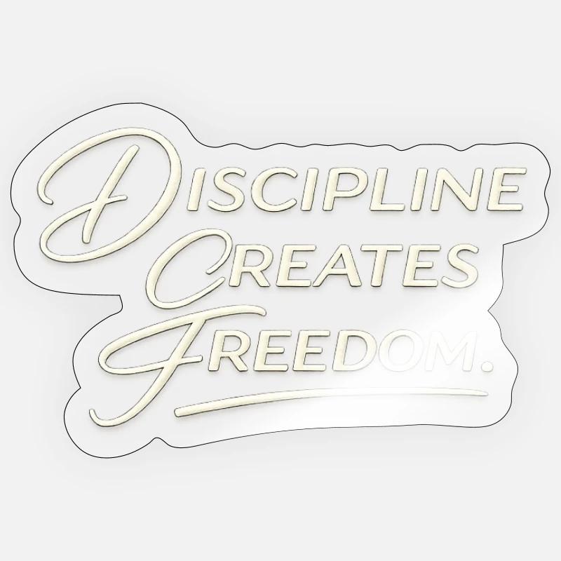 Discipline Creates Freedom Script - Sticker taille S (10 x 10 cm) - brillant transparent
