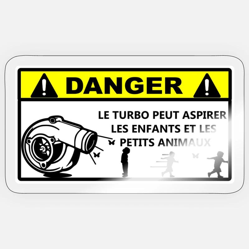 Attention  - Sticker taille S (10 x 10 cm) - brillant transparent