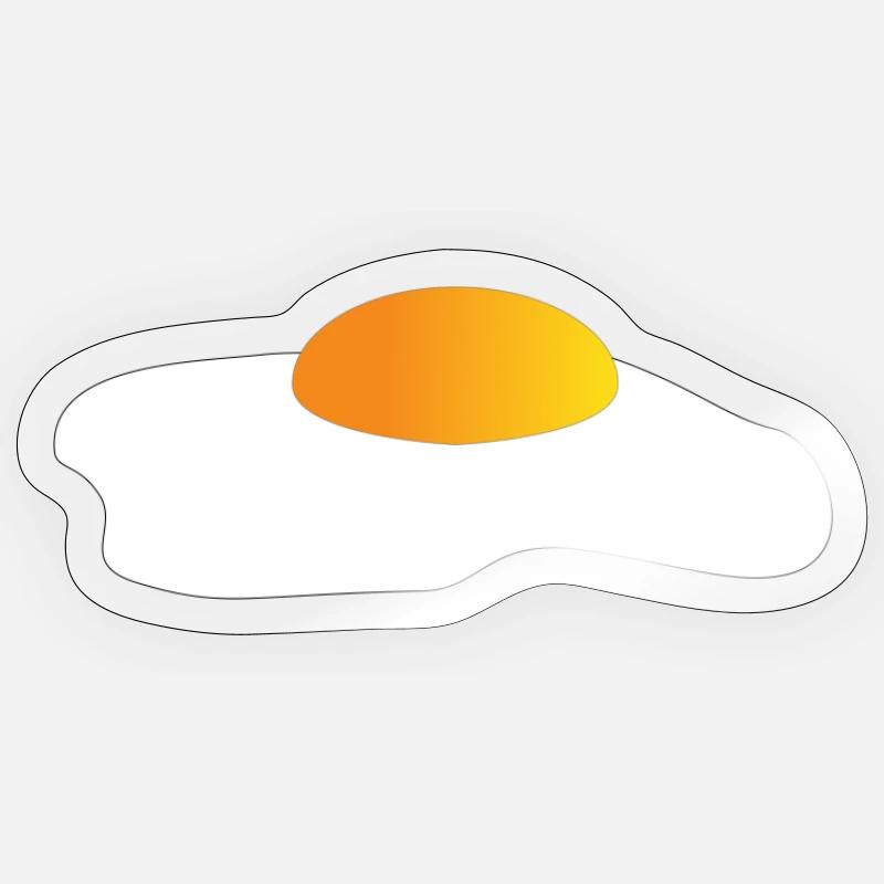 Spiegelei Minimal-Icon Gelborange - Sticker Größe S (10 x 10 cm) - Transparent glänzend