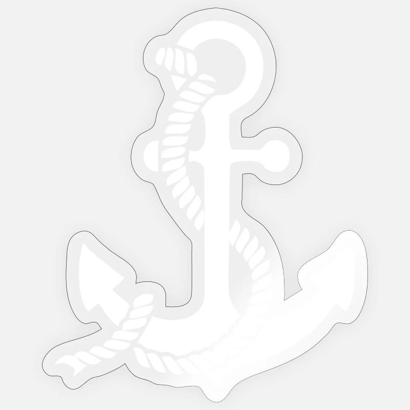 Anker mit Knoten - Sticker Größe S (10 x 10 cm) - Transparent glänzend