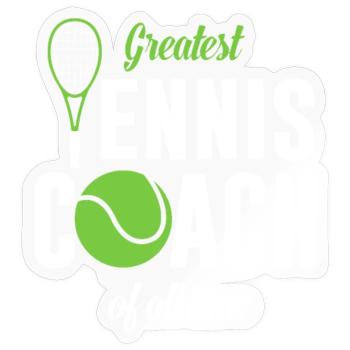 Largest tennis coach ever - Sticker size S (10 x 10 cm) - transparent glossy - Front