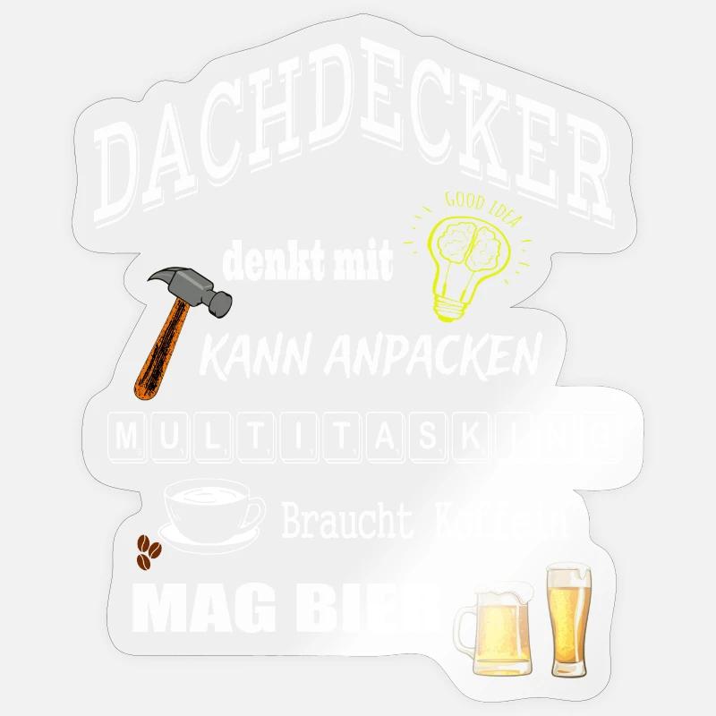 Dachdecker - Sticker Größe S (10 x 10 cm) - Transparent glänzend