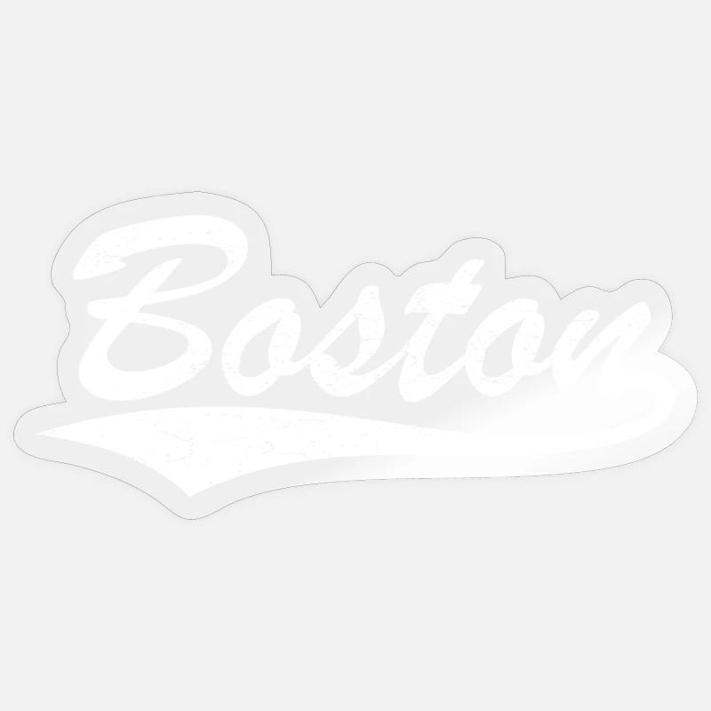 Boston Script Vintage Logo - Sticker taille S (10 x 10 cm) - brillant transparent