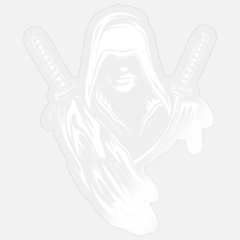 samurai warrior fighter symbol illustration logo Sticker Größe S (10 x 10 cm)