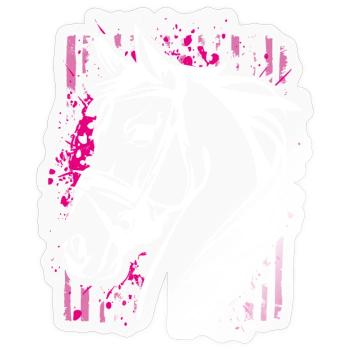 Graffiti-Stil Pferd mit Pinkem Farbsplash - Sticker Größe S (10 x 10 cm) - Transparent glänzend - Vorne
