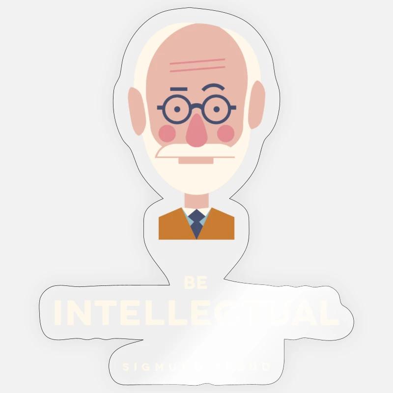 Sigmund Freud - Sticker taille S (10 x 10 cm) - brillant transparent