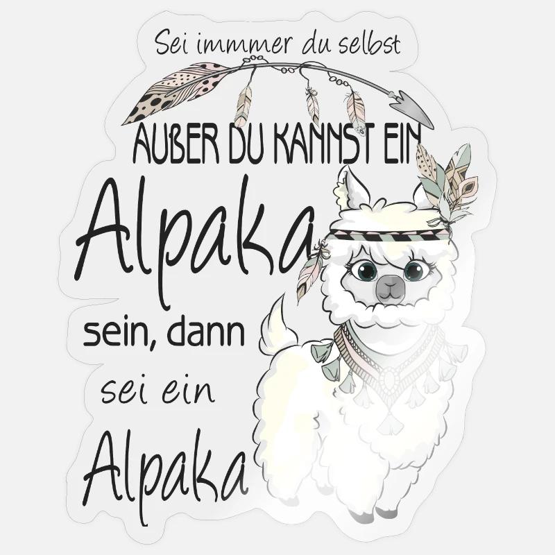 Alpaca Always be yourself - Sticker size S (10 x 10 cm) - transparent glossy