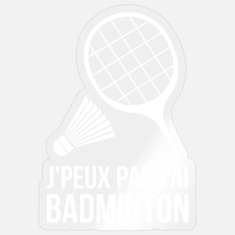 Badminton - Sticker taille S (10 x 10 cm) - brillant transparent