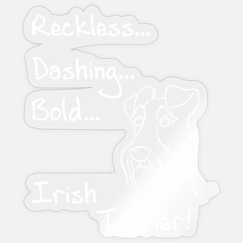 Bold Irish Terrier - Sticker size S (10 x 10 cm) - transparent glossy
