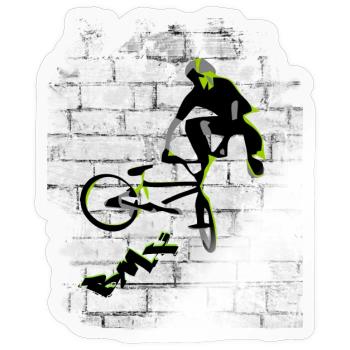 BMX - Sticker taille S (10 x 10 cm) - brillant transparent - Devant