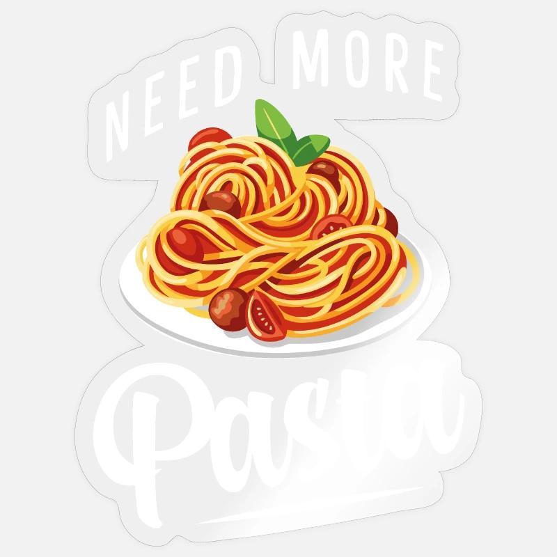 Spaghetti - Pâtes - Penne - Nudeln - Sticker taille S (10 x 10 cm) - brillant transparent