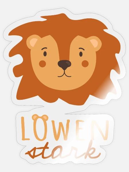 Löwenstark - Sticker Größe S (10 x 10 cm) - Transparent glänzend