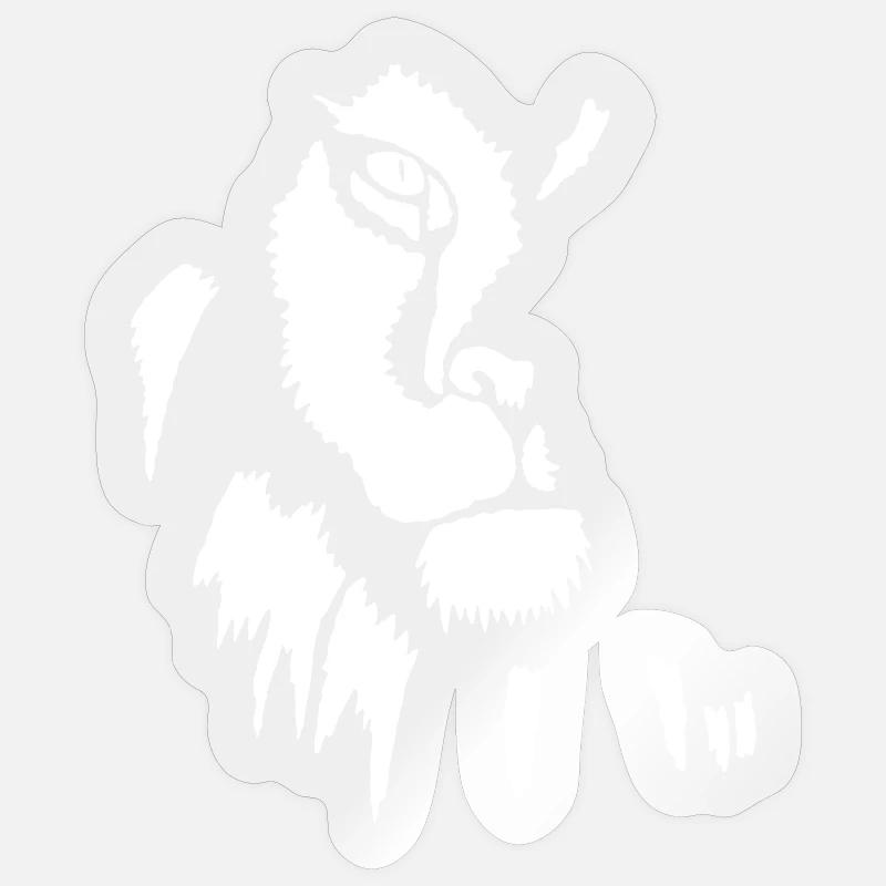 White lion in shadow - Sticker size S (10 x 10 cm) - transparent glossy