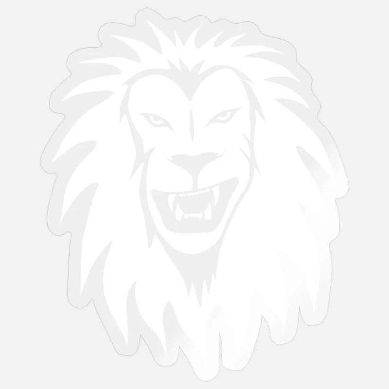 Löwe - Sticker Größe S (10 x 10 cm) - Transparent glänzend