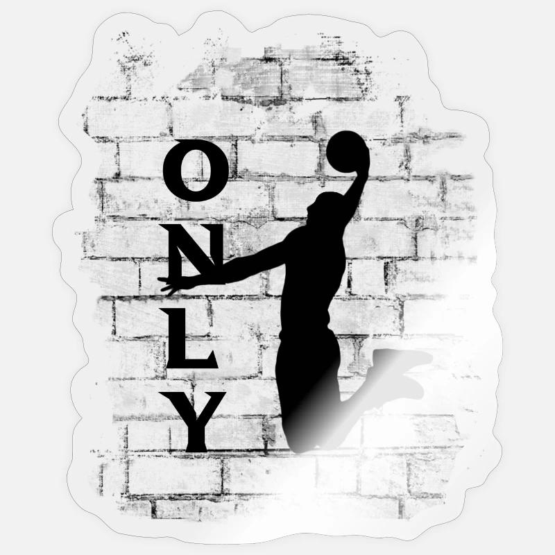 BASKET-BALL - Sticker taille S (10 x 10 cm) - brillant transparent