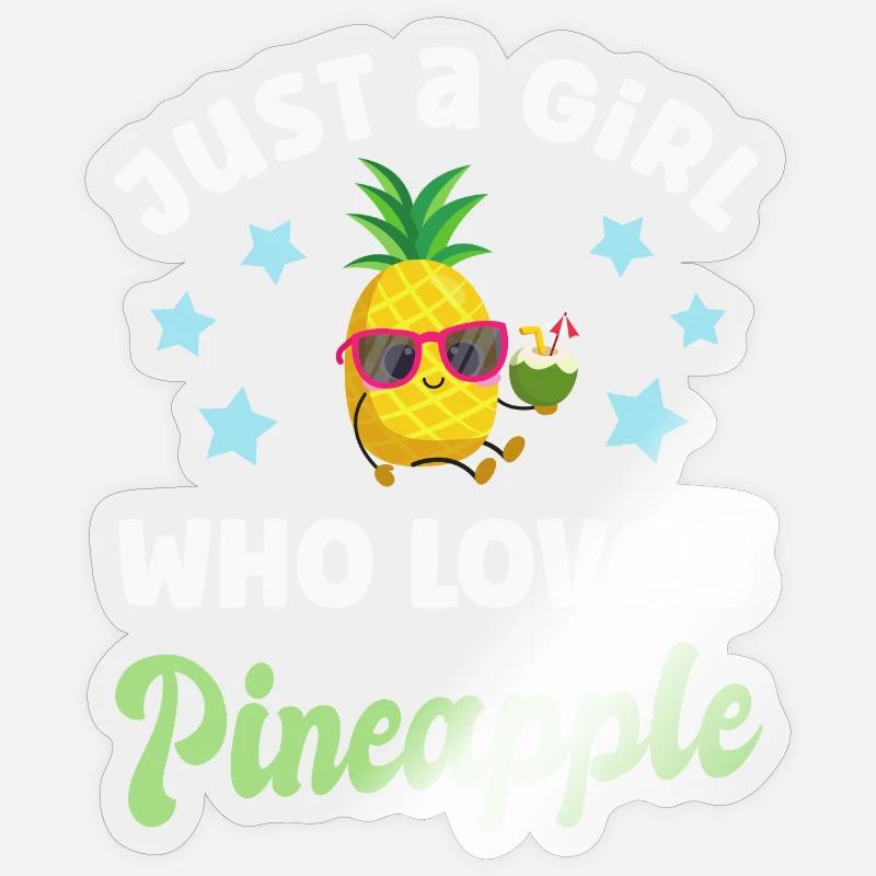 Ananas - Sticker taille S (10 x 10 cm) - brillant transparent