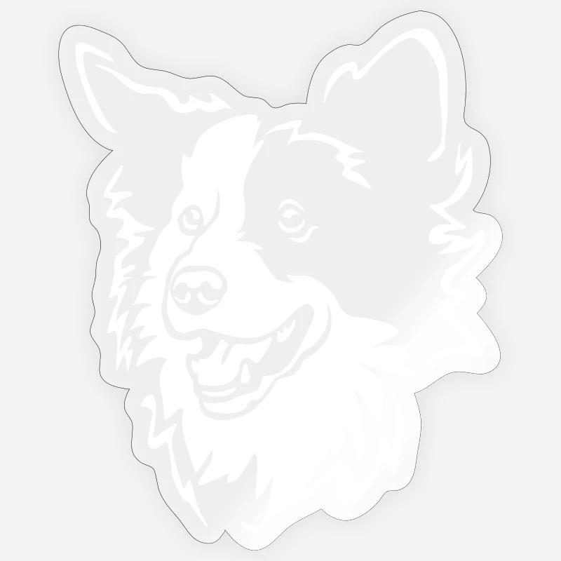 Border Collie Kopf "Black Edition" - Sticker Größe S (10 x 10 cm) - Transparent glänzend