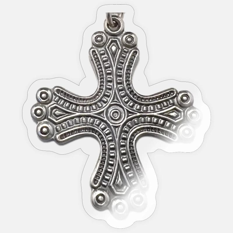 Kalevala Silver Cross - Sticker size S (10 x 10 cm) - transparent glossy
