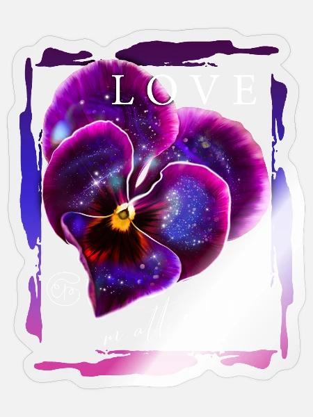 Love matters Blume Valentinstag Romantiker Spruch - Sticker Größe S (10 x 10 cm) - Transparent glänzend