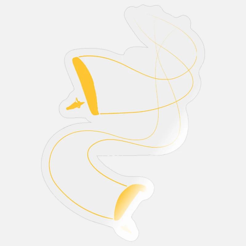 Duo de parapentes - Sticker taille S (10 x 10 cm) - brillant transparent