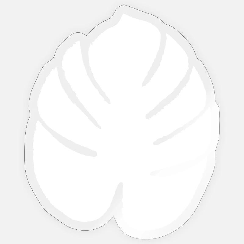 Exotic leaf white Sticker size S (10 x 10 cm)