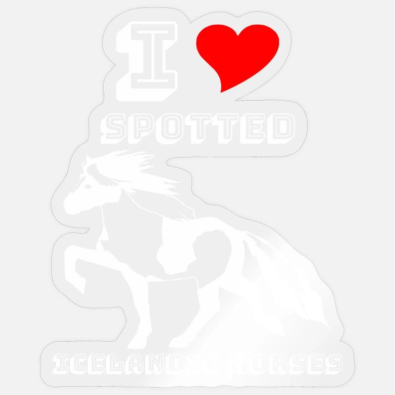 Edles Islandpferd Schecke Damen Mädchen - Sticker Größe S (10 x 10 cm) - Transparent glänzend