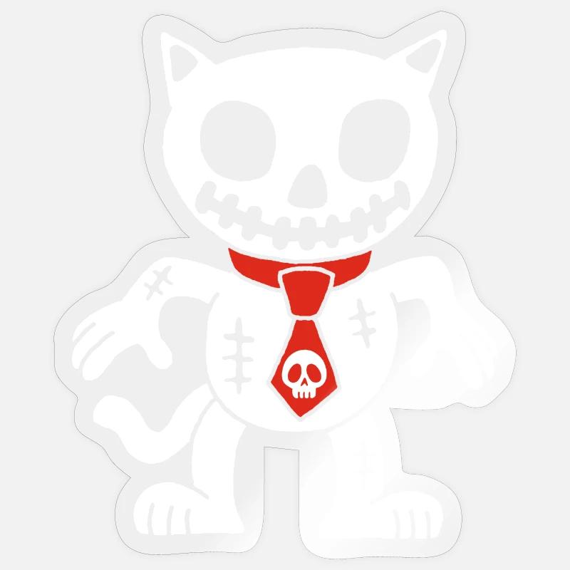 Chat blanc poupée vaudou Sticker taille S (10 x 10 cm)